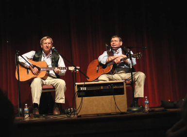 Musicians Ken Childress and Jimmy Mullins perform traditional music of the mountains