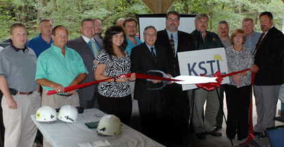 Ribbon cutting commemorating safety institute
