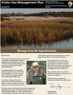 front cover of visitor use management plan newsletter