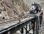 4. Tracks are laid across the bridge.