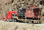 9. Trailers are hauled through Cimarron Canyon.