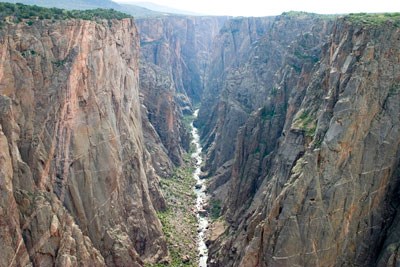A river flows through a deep, rocky canyon.