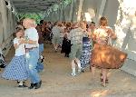 Contra dancers at the bridge