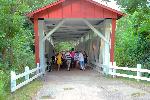 Contra dancers at the bridge