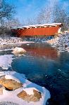 Covered bridge in winter