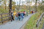 Students walk along the Towpath