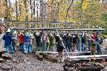 Uprighting the bridge section