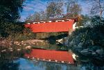 Covered bridge in summer