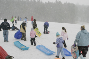 Sledding on the Kendall Hills
