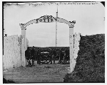 Fort Totten men at gate