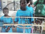 YMCA kids in Wright Cycle Shop