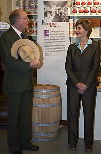 Superintendent Larry Blake with First Lady Laura Bush at the park.