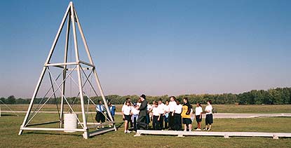 Visitors at the Huffman Prairie Flying Field.