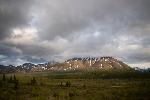 Foothills of the Alaska Range in clouds