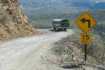 Park bus turning a corner near Polychrome Pass
