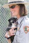 A ranger with puppy