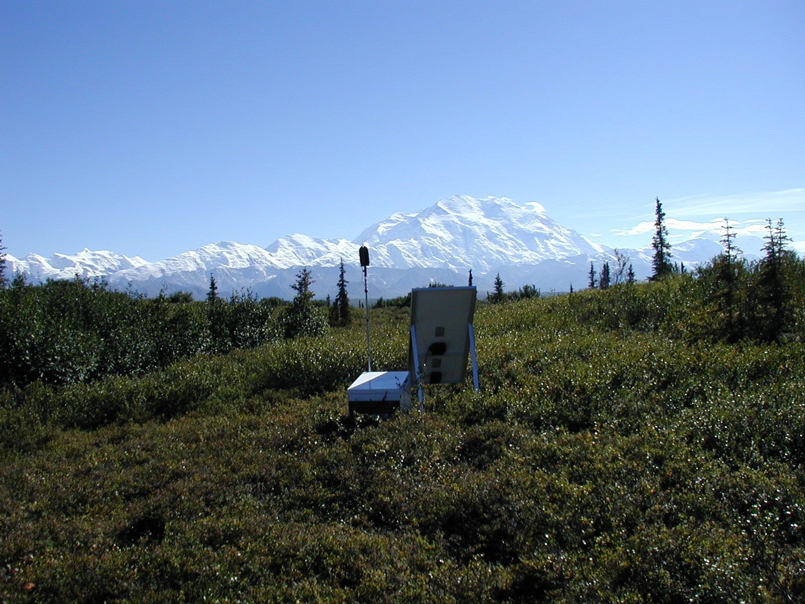 Sound monitoring station at Wonder Lake, 2002.