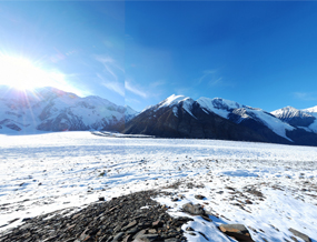 mountains and glacier