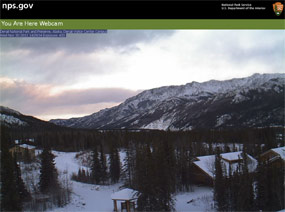 Image of mountains, visitor center "campus"