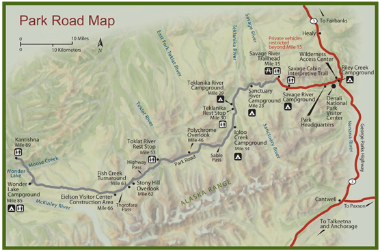 Denali Park Road map