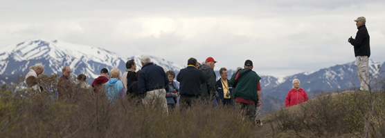 An Interpreter shares his program with visitors to Denali.