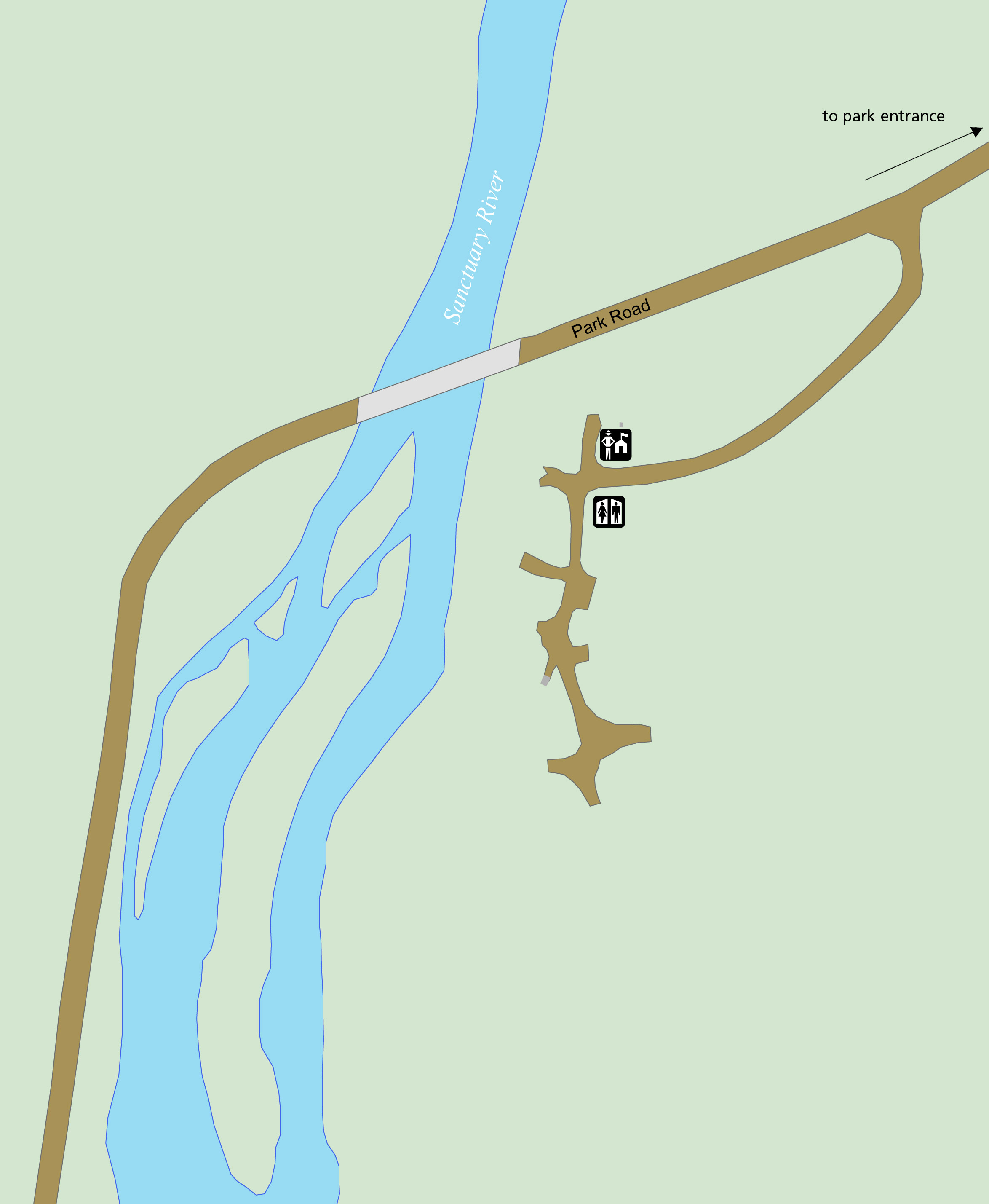 A map of Sanctuary Campground