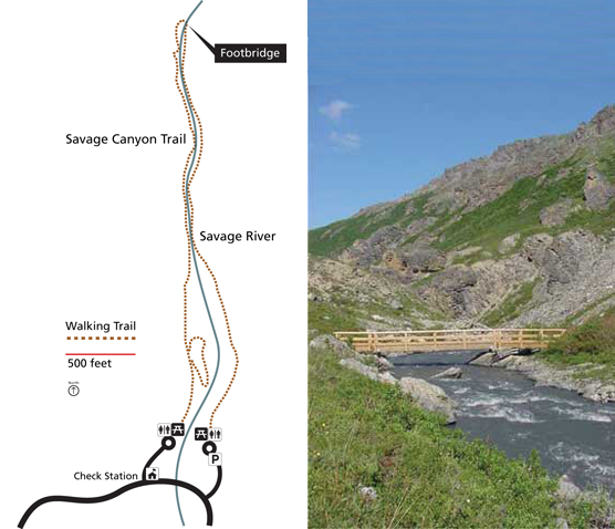 An image and map of the Savage River Canyon Trail An image and map of the Savage River Canyon Trail