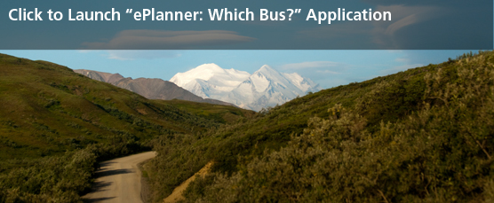 An image of Mount McKinley, seen from the Park Road