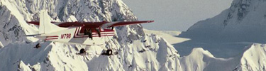 plane flying in the mountains