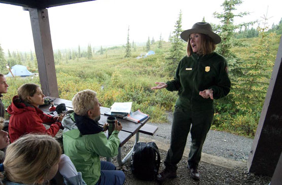 A program at Wonder Lake Campground