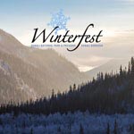 Park landscape with Winterfest logo