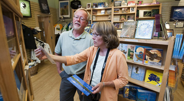 Visitors at the Alaska Geographic bookstore