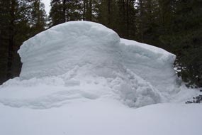 Devils Postpile's Maintenance Shop under 2006's winter snowpack.
