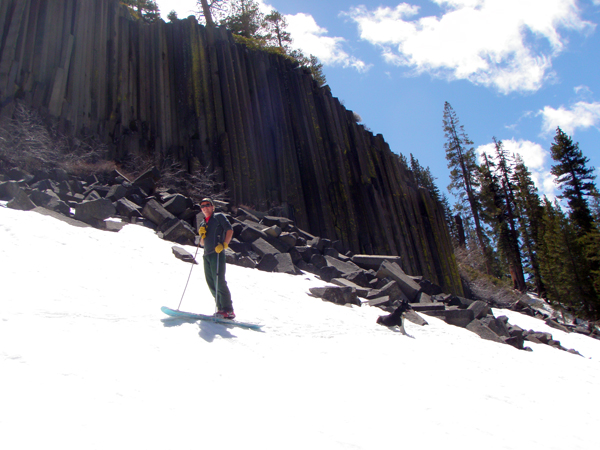 Skier at Devils Postpile