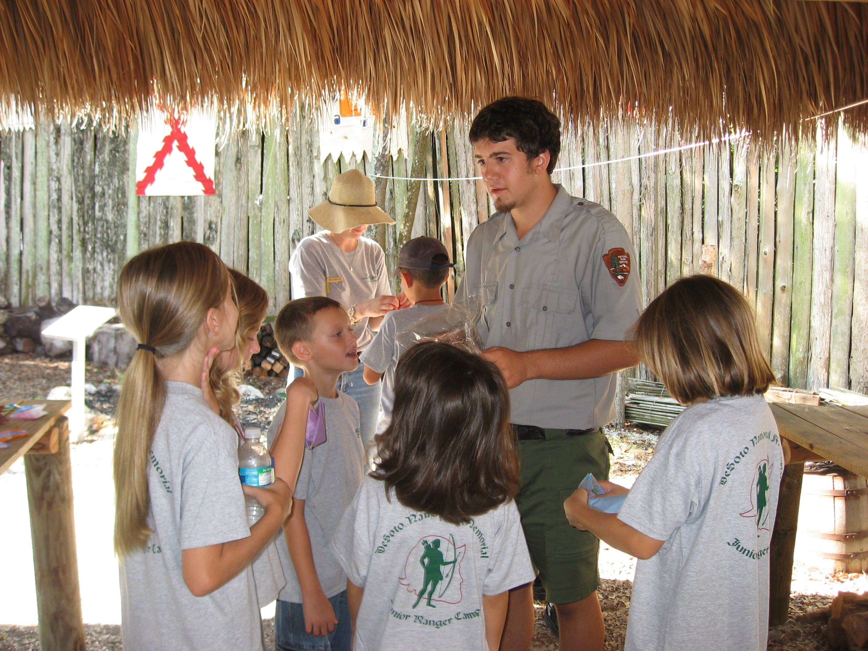 Junior Rangers are taught about Florida's wildlife from Ranger Andy.