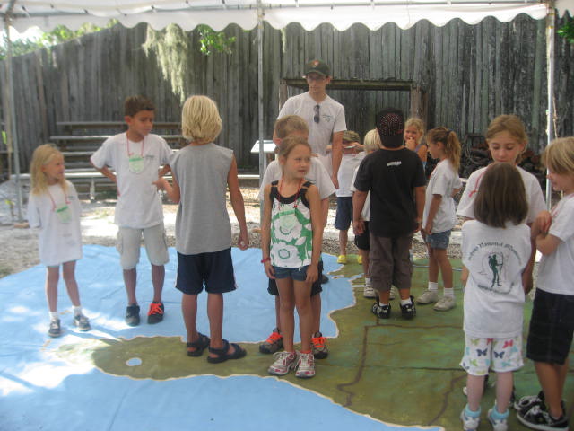 Junior Rangers walking the expedition. Junior Rangers walking the expedition.