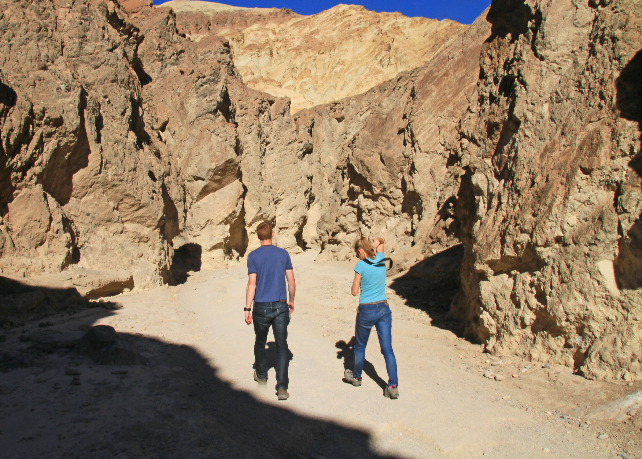 Hikers in Golden Canyon