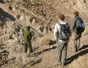 Viewing fossil tracks. Viewing fossil tracks.