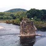NYSW rail bridge piers at Karamac Trail.