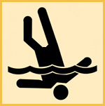 sketch of person submerged head first