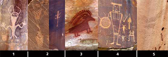 Pictographs and petroglyphs from around Dinosaur NM. 