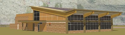 An artist rendering of the new visitor center.
