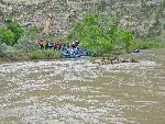 Retrieving Raft after Tough Ride Through Warm Springs