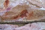 Pictographs of bighorn sheep & human figures.