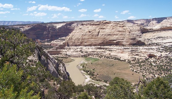 Dinosaur NM's canyon country & Yampa River from Harding Hole Overlook