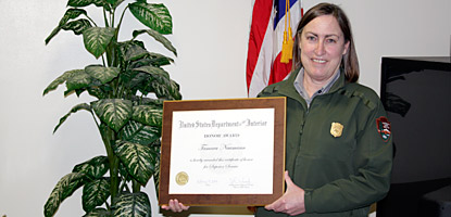 Tamara Naumann receives the Department of Interior Superior Service Award