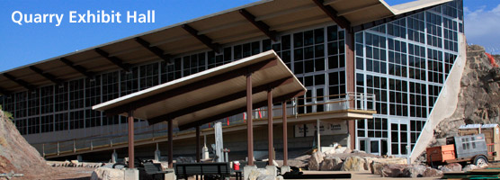 This photo from September 5, 2011 shows construction continuing on the Quarry Exhibit Hall to prepare for its Grand Opening on October 4, 2011.
