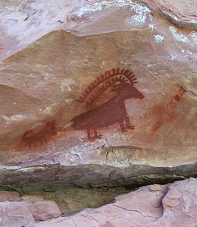 Pictograph of bighorn sheep.