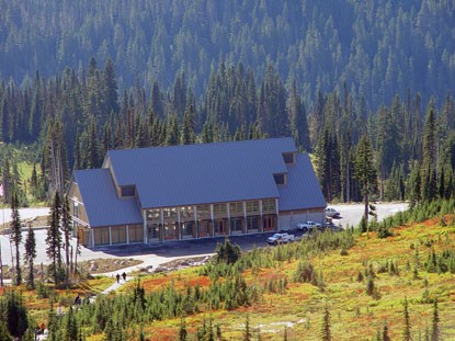 Completed Henry M. Jackson Memorial Visitor Center at Mount Rainier National Park, Washington, 2008.