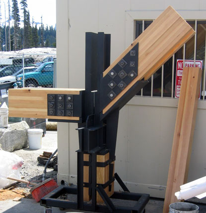 Truss connection mockup for Henry M. Jackson Memorial Visitor Center project at Mount Rainier National Park, Washington 2004